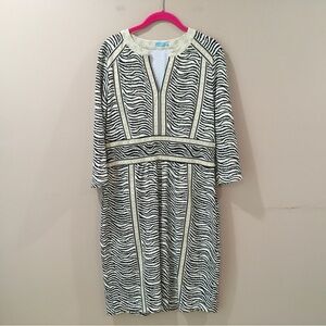 JMcLaughlin caralina sheath dress stretchy zebra animal print size L